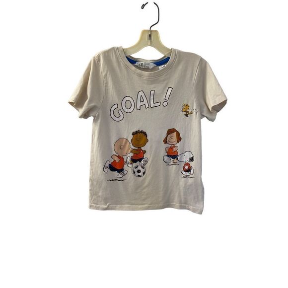 Peanuts H&M Collab/peanuts, soccer short sleeve T-shirt size 5/6 - Picture 2 of 4
